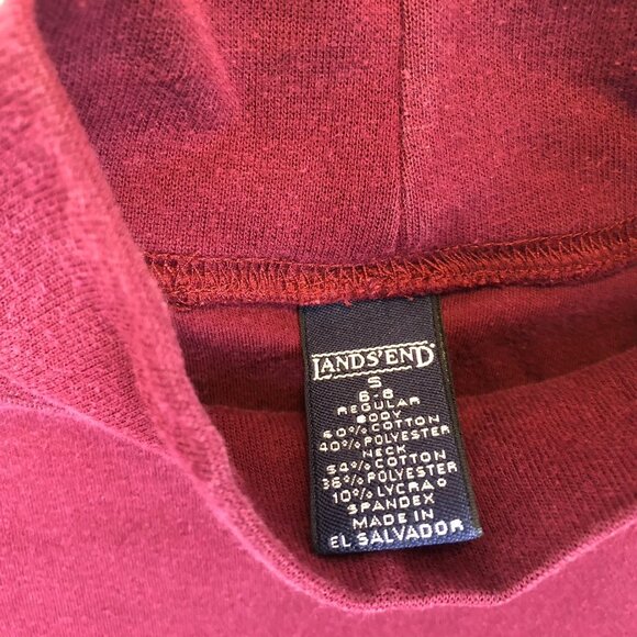 Lands End Womens Turtleneck Sweater Small (6-8) Burgundy Long Sleeves Casual - Picture 5 of 10